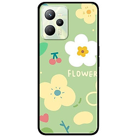 Ốp lưng dành cho Realme C35 - Realme Narzo 50A Prime mẫu Hoa Nền Xanh Cherry