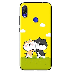 Ốp lưng in cho Xiaomi Redmi Note 7 mẫu Cún Vàng Và Đen - Hàng chính hãng