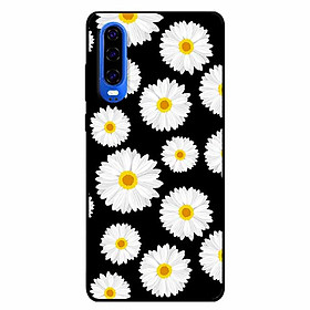 Ốp lưng dành cho Huawei P30 mẫu Hoạ Tiết Cúc Nền Đen