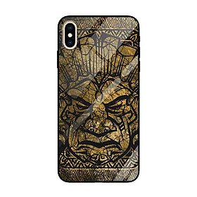 Ốp lưng kính cường lực cho iPhone Xs Max Nền Thổ Dân - Hàng Chính Hãng
