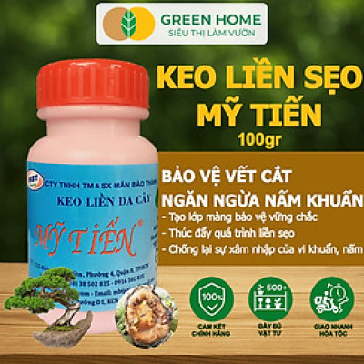 Keo Liền Sẹo Cho Cây Greenhome, Mỹ Tiến, Chai 100gr, Liền Nhanh Vết Cắt Da Cây, Chiết Cành, Tạo Dáng Bonsai, Lan, Kiểng