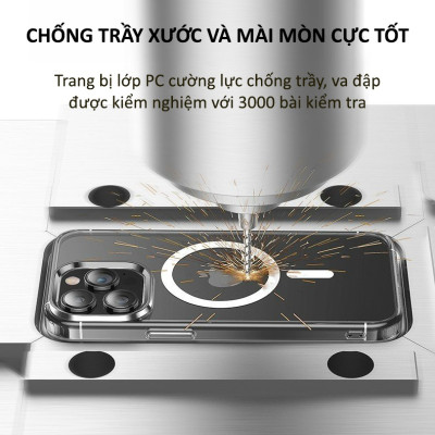 Ốp lưng trong suốt sạc nam châm từ tính cho iPhone 16 Pro Max / 16 Pro / 16 Plus / iP 16 hiệu Likgus Crystal Magnetic - Trang bị đệm khí 4 góc, chống ố vàng, bảo vệ viền camera - Hàng nhập khẩu