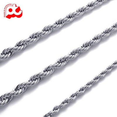 Dây chuyền dạng xoắn nam titan đẹp sang trọng thép không gỉ buộc tàu trangsucpt màu trắng PTDCNA08