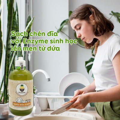 Nước  Rửa chén hữu cơ  sinh học 100% từ enzyme dứa tự nhiên, nước rửa bình sữa an toàn cho bé dung tích 3800ml