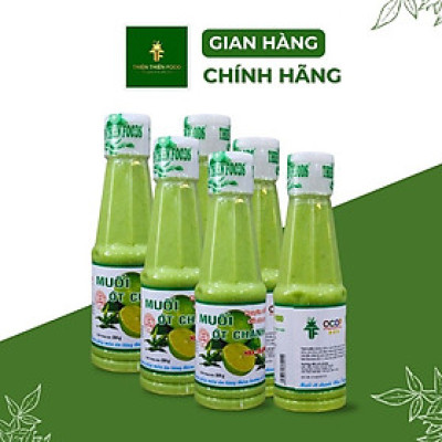 Combo 6 Muối Ớt Chanh Chai 250g Màu Xanh Thương Hiệu Thiên Thiên Food Đặc Sản Nha Trang