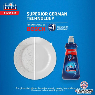 Nước làm bóng Finish 400ml dùng cho máy rửa bát - Hàng chính hãng 