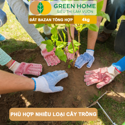 Đất Bazan GreenHome, Bao 4kg, Đất Trồng Cây, Bổ Sung Phân Hữu Cơ,Trồng Hoa Hồng, Kiểng