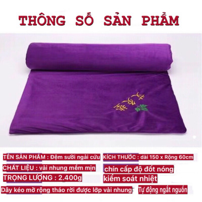 Thảm ngải cứu đông y Trung Hoa Hàng chính hãng kích thước 60*150cm sưởi ấm, hỗ trợ điều trị đau mỏi vai gáy xương khớp, Đệm sưởi điện ngải cứu đông y