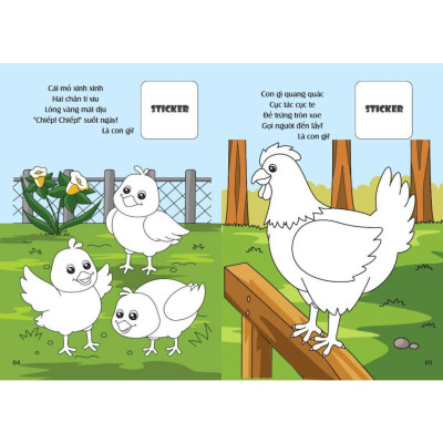 Sách - Bé Tô Màu - Khám Phá Nông Trại Vui Vẻ - 20+ Hình Dán Sticker - Việt Thư