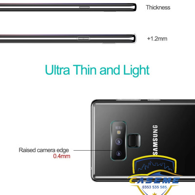 Ốp lưng dành cho Samsung Galaxy Note 9 silicon TPU dẻo trong suốt dày dặn chống sốc, chống xước cao cấp - Hàng chính hãng