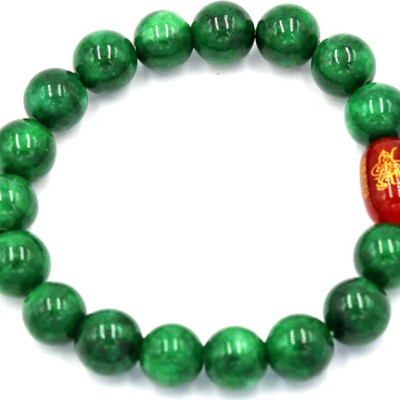 Vòng tay chuỗi hạt cẩm thạch đông ninh 10 ly Thái tuế phù DTTH27
