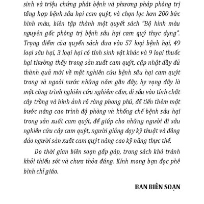 Nông Nghiệp Xanh, Sạch - Phòng Trị Bệnh Sâu Hại Cam Quýt