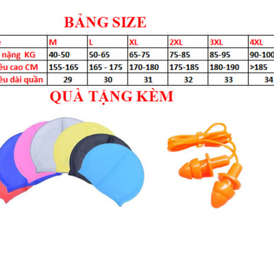 Quần bơi nam Boxer YESURE SOC Chất liệu polyester Spandex cao cấp , chống thấm , nhanh khô form Fitness thời trang (Tặng kèm nón bơi + bịt tai silicon) - Hàng Chính Hãng