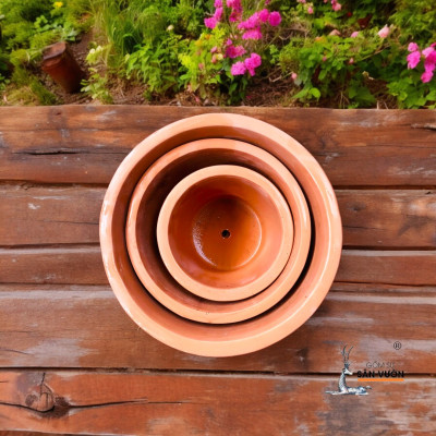 Bộ 3 Chậu Vót Sơn WAX Vân Lá Liễu