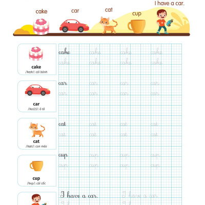 Luyện Viết Chữ Đẹp Từ Vựng Tiếng Anh - Theo Chương Trình Sách Giáo Khoa 1