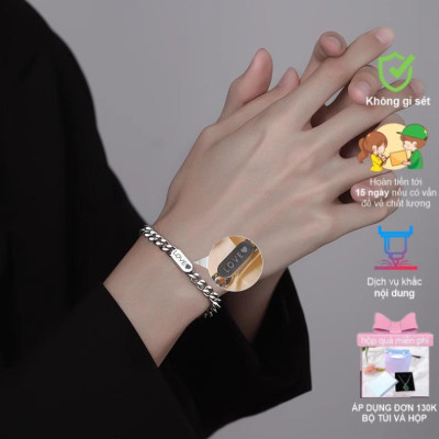 [Ghi Chú] Lắc tay nam nữ Khắc Tên theo yêu cầu, Vòng tay đôi lắc ngắn Shop làm quà