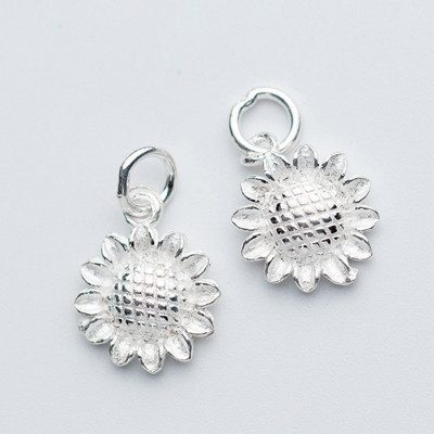 Combo 2 cái charm bạc Hoa hướng dương treo 2 - Ngọc Quý Gemstones