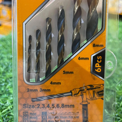 BỘ 6 MŨI KHOAN KIM LOẠI INGCO AKDB1065 - HÀNG CHÍNH HÃNG