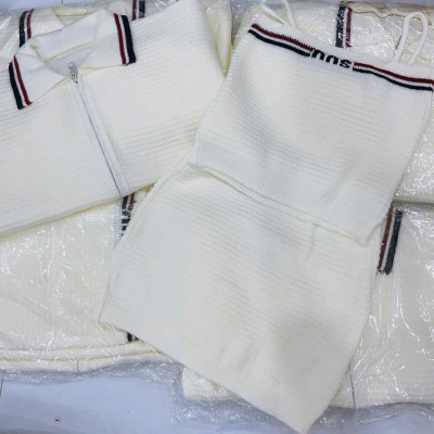 Set Len 3 Món Áo Khoác Cardigan Khóa Kèm Áo 2 Dây Crotop Mix Chân Váy Ôm