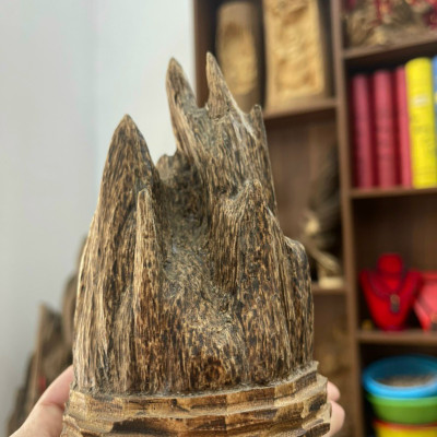 Trầm cảnh mini gỗ trầm hương tốc tự nhiên đặt bàn làm việc, taplo xe ô tô