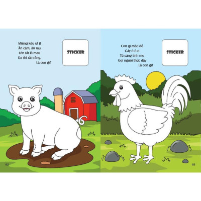 Sách - Bé Tô Màu - Khám Phá Nông Trại Vui Vẻ - 20+ Hình Dán Sticker - Việt Thư