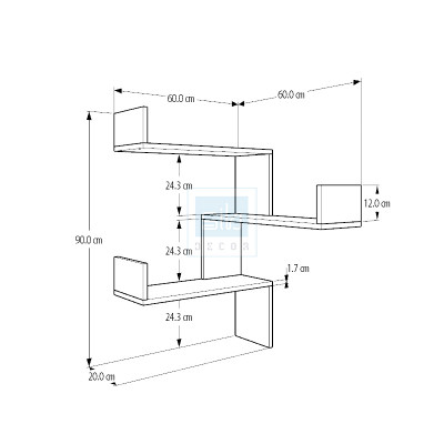Kệ Gỗ Trang Trí Treo Góc Tường Đơn Giản Thích Hợp Để Sách, Đồ Trang Trí, Chậu Cây SIB Decor KT418