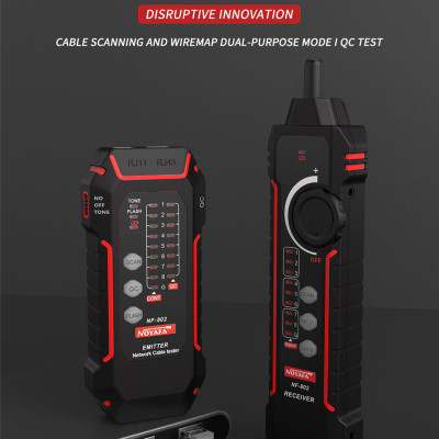 Máy Test Cáp Mạng Noyafa NF-802 Test Cáp Mạng Cat5, Cat6, test POE, QC, NCV, Flash - Hàng Chính Hãng. NOYAFA Wire Tracker RJ11 RJ45 Tester Line Finder, Ethernet LAN Multifunction Anti-Interference Network Cable Tester for Network Maintenance Collation