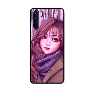 Ốp Lưng in cho Oppo A91 Mẫu Cô Gái Mắt Nâu - Hàng Chính Hãng