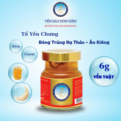 [Gói QT 16 Hũ] Tổ Yến Chưng Đông Trùng Hạ Thảo (Ăn Kiêng) - Yến Sào Hòn Gốm Chính Hiệu Khánh Hoà - HGKNEST