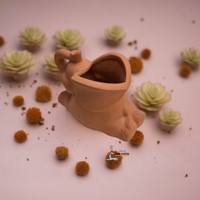 Chậu Gốm Đất Nung Hình Chú Voi Con