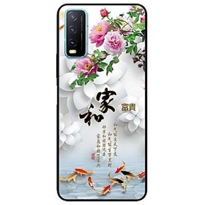 Ốp lưng dành cho Vivo Y20 - Y20s - Y12s mẫu Chim Cá Nền Hoa Trắng