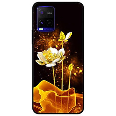 Ốp lưng dành cho Vivo Y21 - Vivo Y21s mẫu Sen Trắng Vàng 1
