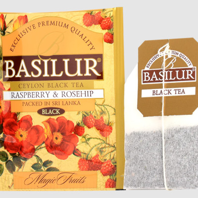 Trà đen Ceylon Basilur vị Dâu rừng và nụ tầm xuân – trà túi lọc 50g