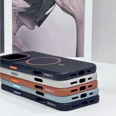 Ốp Lưng Da Likgus Beaty Viền Dẻo Chống Sốc Hỗ Trợ Sạc Không Dây Magnetic Cho Iphone 16 Pro Max / 15 Pro Max - Hàng chính hãng