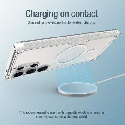 ỐP LƯNG cho Samsung Galaxy S25 ULTRA / S24 Ultra NILLKIN NATURE TPU PRO hỗ trợ sạc không dây - Lưng kính trong PC + Viền nhựa dẻo TPU - Hàng chính hãng