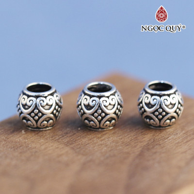 Charm hạt họa tiết trái tim - Ngọc Quý Gemstones