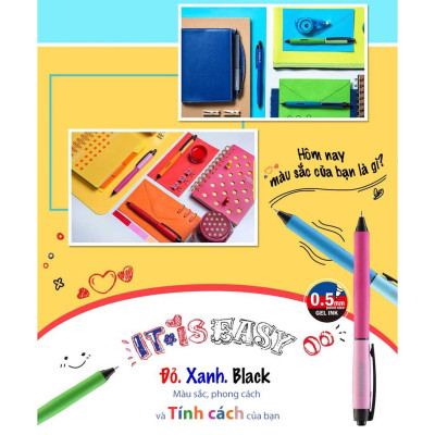 Bộ 1 Bút bi gel STABILO Palette 268 XF 0.5mm+ 1 Ruột GP268R (GP268XF-C1) - Đen