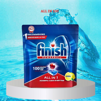 Combo Muối Finish 1.2kg+ Viên rửa bát Finish All in one 100 viên (NK EU )