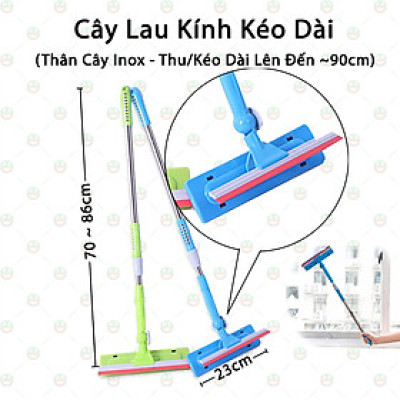 [Kéo Dài] Cây Lau Kính Cán Dài KhoNCC Hàng Chính Hãng - Kéo Dài Gần 1 Mét - Tránh Tiếp Xúc Nước Chất Tẩy Bảo Vệ Da Tay - KDHS-3004-CLK