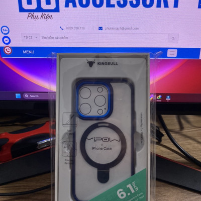 Ốp Lưng Trong Suốt Mipow Ring Holder iPhone 15 Pro/Pro Max Hàng Chính Hãng