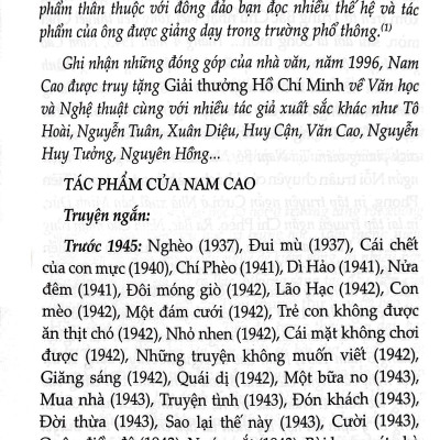 Truyện ngắn Nam Cao - Tủ sách văn học trong nhà trường - NXB Kim Đồng
