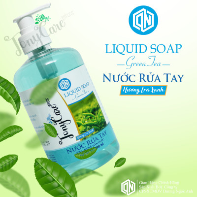 Nước rửa tay Tonycare 500ml Hương Trà Xanh – Diệt khuẩn, dịu nhẹ, hương thanh mát – Chính hãng Tonycare