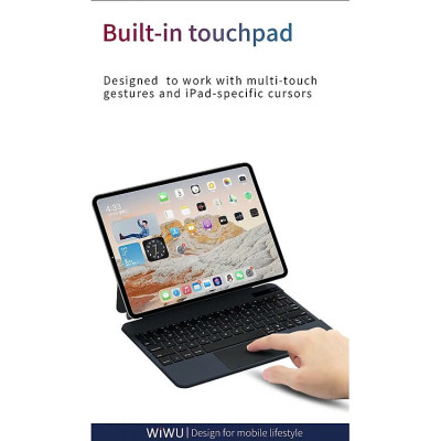 Bao Bàn Phím Wiwu Magic Keyboard MK002 Cho iPad Pro 13 inch M4 2024 / iPad Pro 11 inch M4 2024 – Cảm Ứng Nguồn, Hiển Thị Pin Thời Gian Thực, Tích Hợp Nam Châm – Hàng Chính Hãng