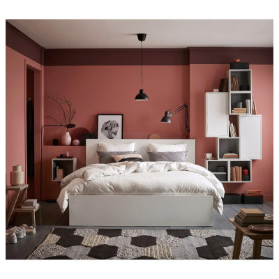 Giường gỗ MDF MALM kiểu dáng Bắc Âu hiện đại kèm 2 hộc tủ, sản xuất bởi Scandi Home