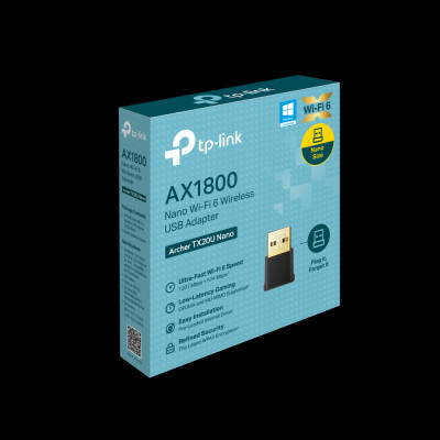 USB thu WIFI TP-Link Archer TX20U Nano | WIFI 6 AX1800 | Băng tần kép 2.4 & 5.0 | Dễ cài đặt | Bảo hành 2 năm | Hàng Chính Hãng
