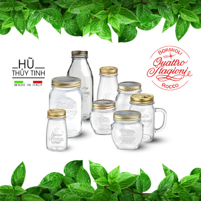 Hũ thủy tinh nắp vặn Quattro Amfora 500ml - Bormioli Rocco - Italy
