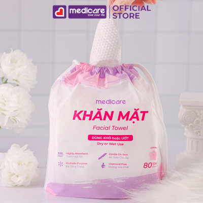 Khăn Mặt Khô MEDiCARE Đa Năng 20x15cm Cuộn 80 tờ
