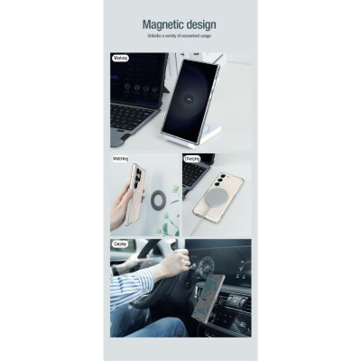 ỐP LƯNG cho Samsung Galaxy S25 ULTRA / S24 Ultra NILLKIN NATURE TPU PRO hỗ trợ sạc không dây - Lưng kính trong PC + Viền nhựa dẻo TPU - Hàng chính hãng