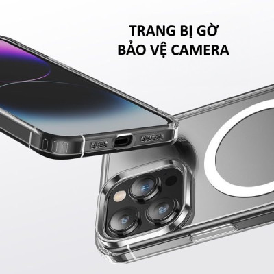 Ốp lưng trong suốt sạc nam châm từ tính cho iPhone 16 Pro Max / 16 Pro / 16 Plus / iP 16 hiệu Likgus Crystal Magnetic - Trang bị đệm khí 4 góc, chống ố vàng, bảo vệ viền camera - Hàng nhập khẩu