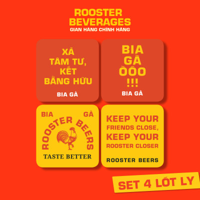 Set 6 lót ly giấy Rooster Beers